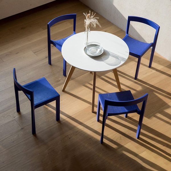 Modern Minimalist Rectangular Wood Chair Backrest Armless For Living Room - Image 12
