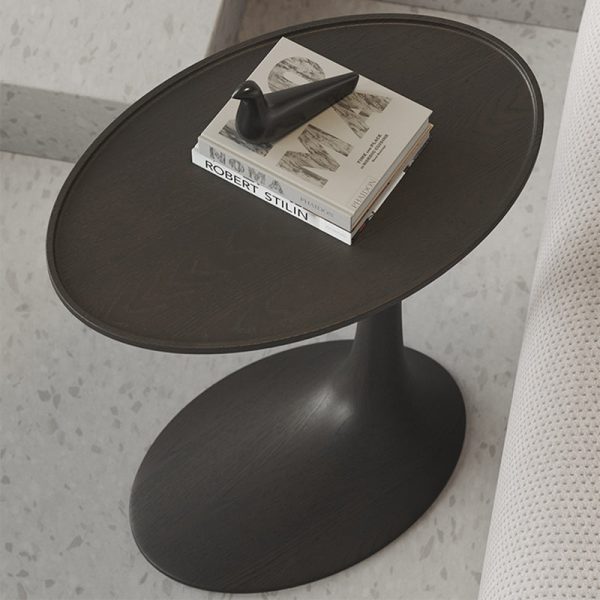 Modern Minimalist Oval Solid Wood End Table For Living Room - Image 7