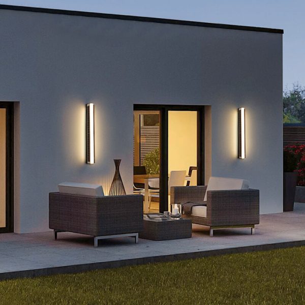 Modern Long Acrylic Solar LED Waterproof Outdoor Garden Wall Light - Image 9