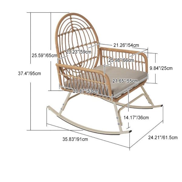 Traditional Chinese Square Cushion Rattan Sponge Alloy Steel Recliner Backrest Armrest For Living Room - Image 4