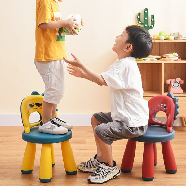 Contemporary Creative Childlike Dinosaur Plastic Round Footstool Backrest For Living Room - Image 15
