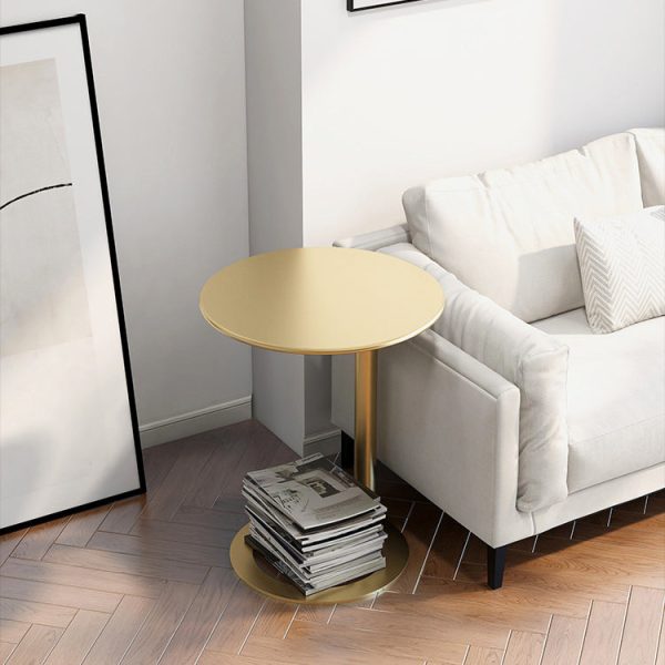 Modern Minimalist Round Metal End Table For Living Room - Image 7