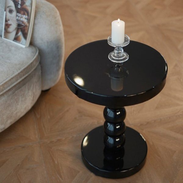 Traditional Vintage Round Beaded Wooden Coffee Table For Living Room - Image 21