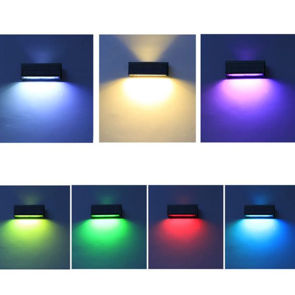 Outdoor Solar Waterproof Rectangular Slant LED Patio Wall Sconce Lamp - Image 11