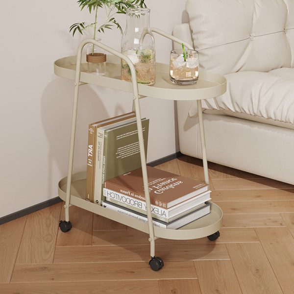 Modern Minimalist Long Oval Iron Removable End Table 2-Tier For Living Room - Image 9