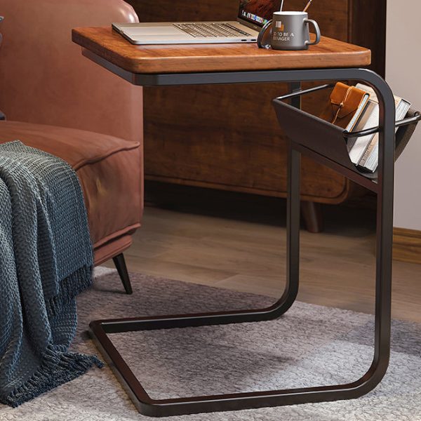 Modern Minimalist Rectangular C-Shape Plank Stainless Steel End Table For Living Room - Image 15