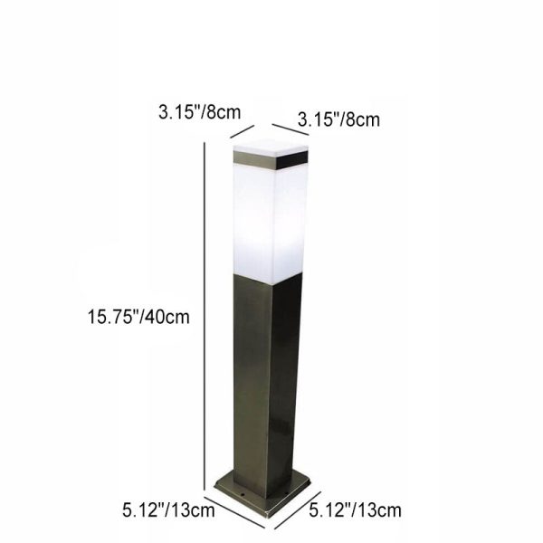 Modern Black White Rectangular Outdoor Patio 1-Light Landscape Lawn Light - Image 5