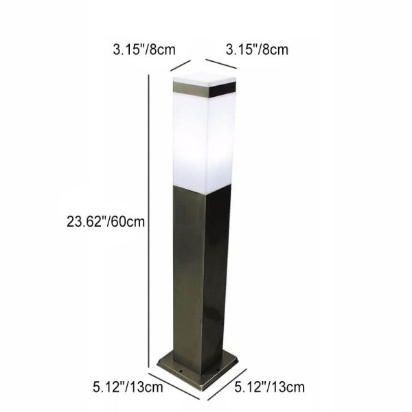 Modern Black White Rectangular Outdoor Patio 1-Light Landscape Lawn Light - Image 6