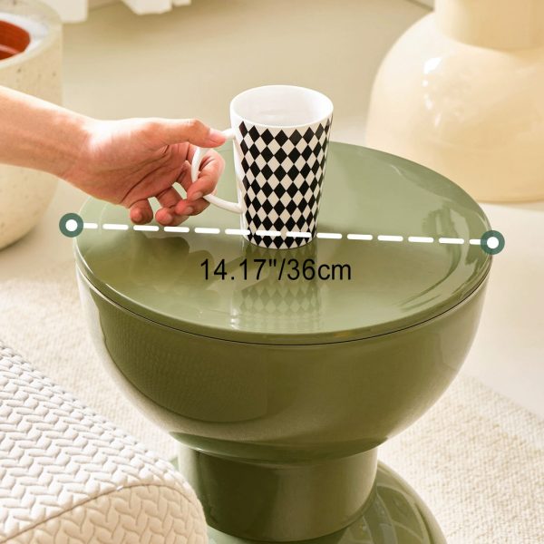 Contemporary Scandinavian Macaron Hourglass Shape Plastic Footstool For Entryways - Image 6