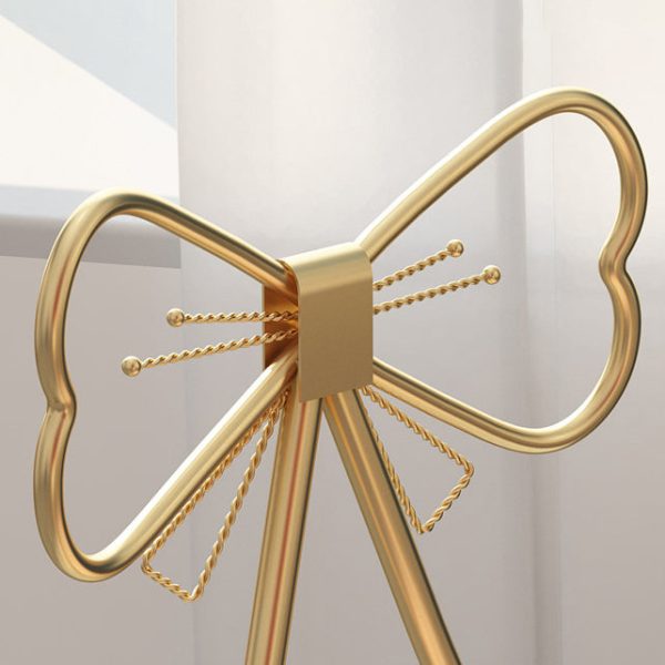Contemporary Creative Bow Round Upholstered Velvet Metal Vanity Stool Backrest For Bedroom - Image 6