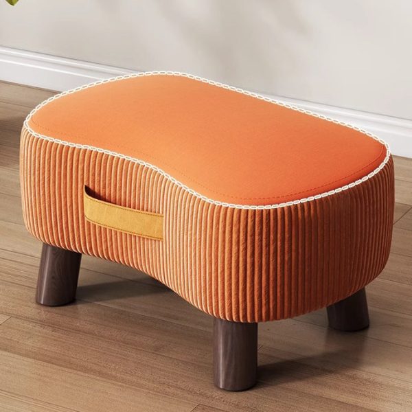 Contemporary Creative Round Velvet Upholstered Portable Footstool Low Stool For Living Room - Image 18