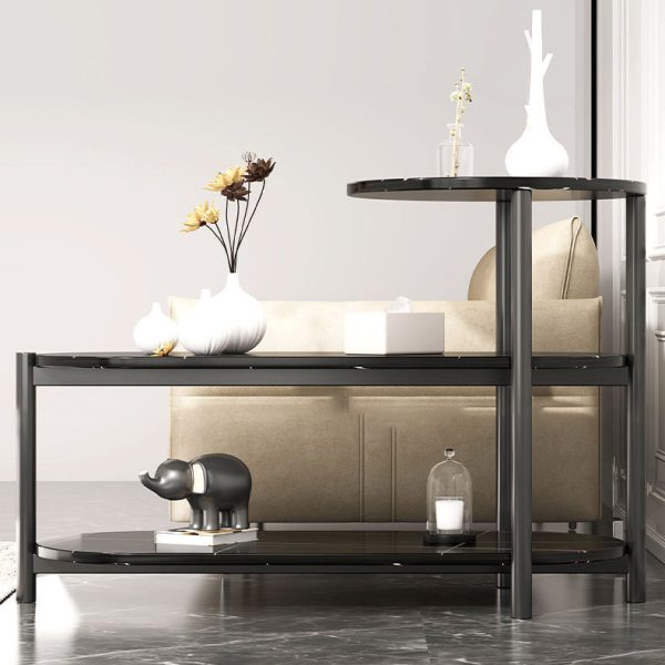 Modern Minimalist Oval Round Plate Iron End Table 3-Tier For Living Room - Image 9