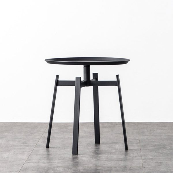 Contemporary Retro Round Iron End Table 1-Tier For Living Room - Image 10