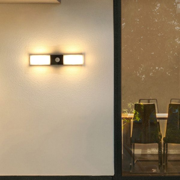 Modern Simple Rectangular Aluminum PC Induction Outdoor Waterproof LED Wall Sconce Lamp - Image 13