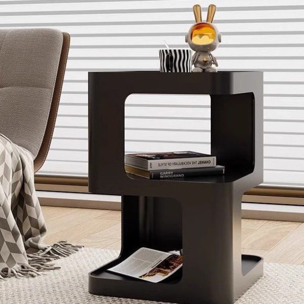 Contemporary Nordic Square Rectangular Iron End Table 3-Tier For Living Room - Image 3