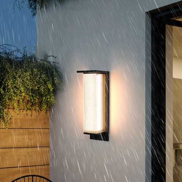 Modern Minimalist Solar Waterproof Rectangular Stainless Steel Acrylic LED Outdoor Wall Sconce Lamp For Outdoor Patio - Image 10