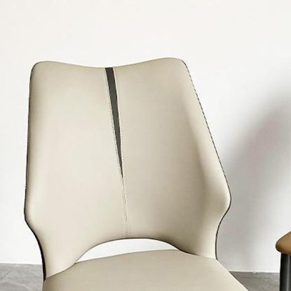 Contemporary Luxury Square Microfiber Leather Carbon Steel Dining Chair Backrest For Dining Room - Image 7
