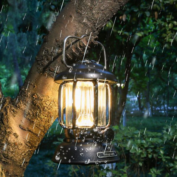 Modern Minimalist Waterproof Cylindrical Iron ABS LED USB Camping Outdoor Light For Outdoor Patio - Image 2