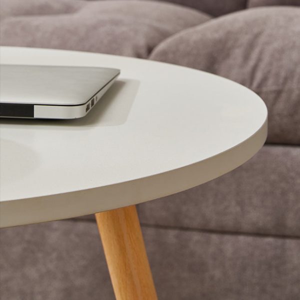 Modern Simplicity Round Wood Grain Board Top End Table 2-Tier For Living Room - Image 6