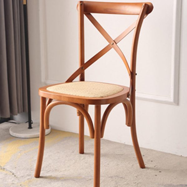 Traditional Rustic Weaving Rattan Wood Sponge Round Rectangular Dining Chair Backrest For Dining Room - Image 36