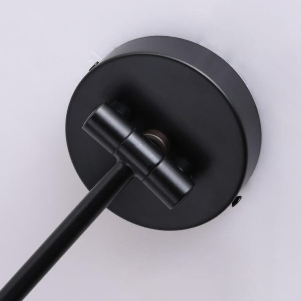 Nordic Minimalist Cone Swing Arm Wood Grain Iron 1-Light Wall Sconce Lamp - Image 10