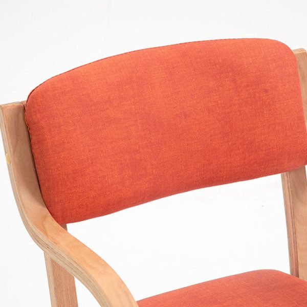 Modern Simplicity Fabric Wood Sponge Square Curved Dining Chair Backrest Armrest For Dining Room - Image 9