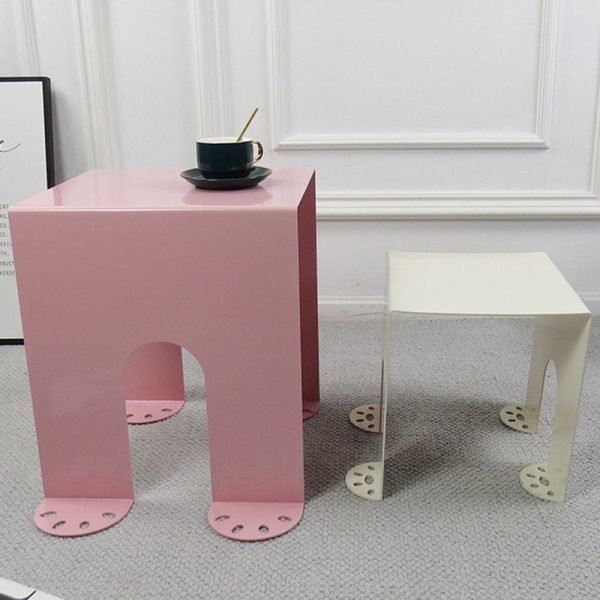 Modern Minimalist Square Table Top Cold Rolled Plate Side Table 4-Leg For Living Room - Image 22