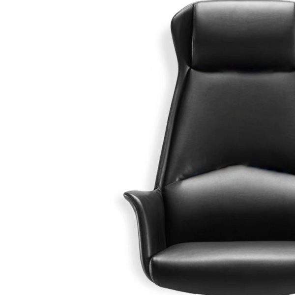 Modern Minimalist Rectangular High Back Leather Carbon Steel Desk Chair For Home Office - Image 7