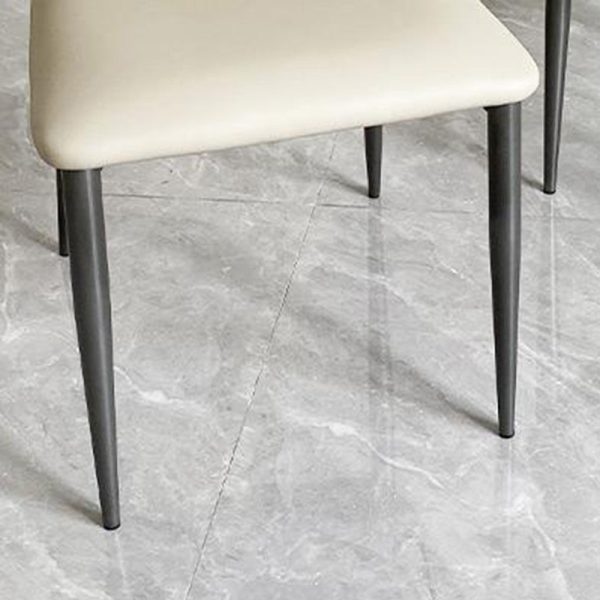 Contemporary Luxury Square Microfiber Leather Carbon Steel Dining Chair Backrest For Dining Room - Image 6
