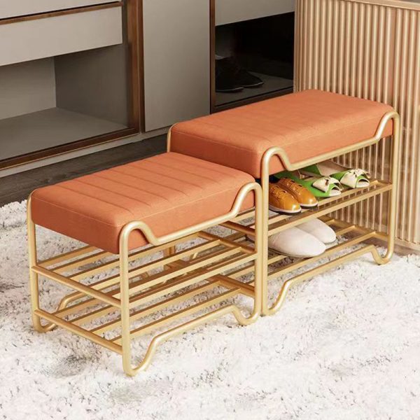 Modern Luxury Upholstered Rectangular Technology Cloth Sponge Portable Footstool Backless Armless For Entryways - Image 18