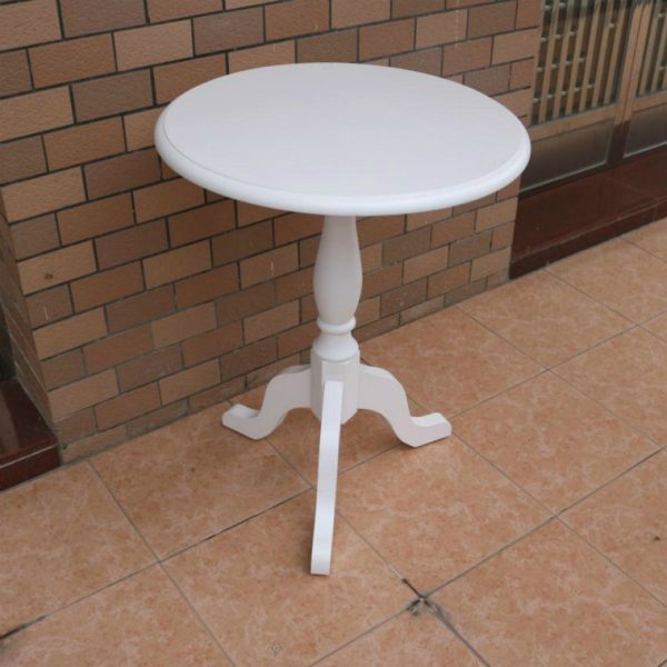 Traditional European Round Wood Tripod Base End Table For Living Room - Image 10