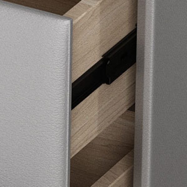 Modern Luxury Rectangular Solid Wood Leather Hardware Nightstand 2-Drawer For Bedroom - Image 7