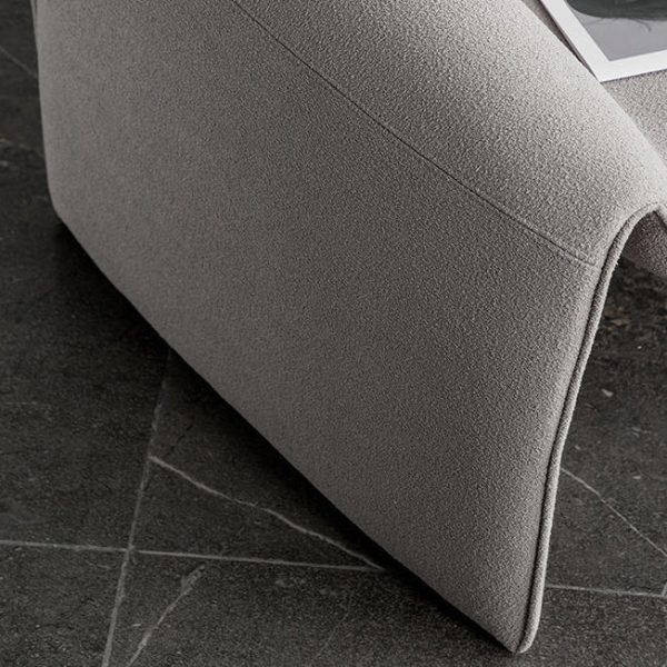 Modern Minimalist Trapezoid Back Plywood Leather Lambswool Accent Chair Backrest Armrest For Living Room - Image 6