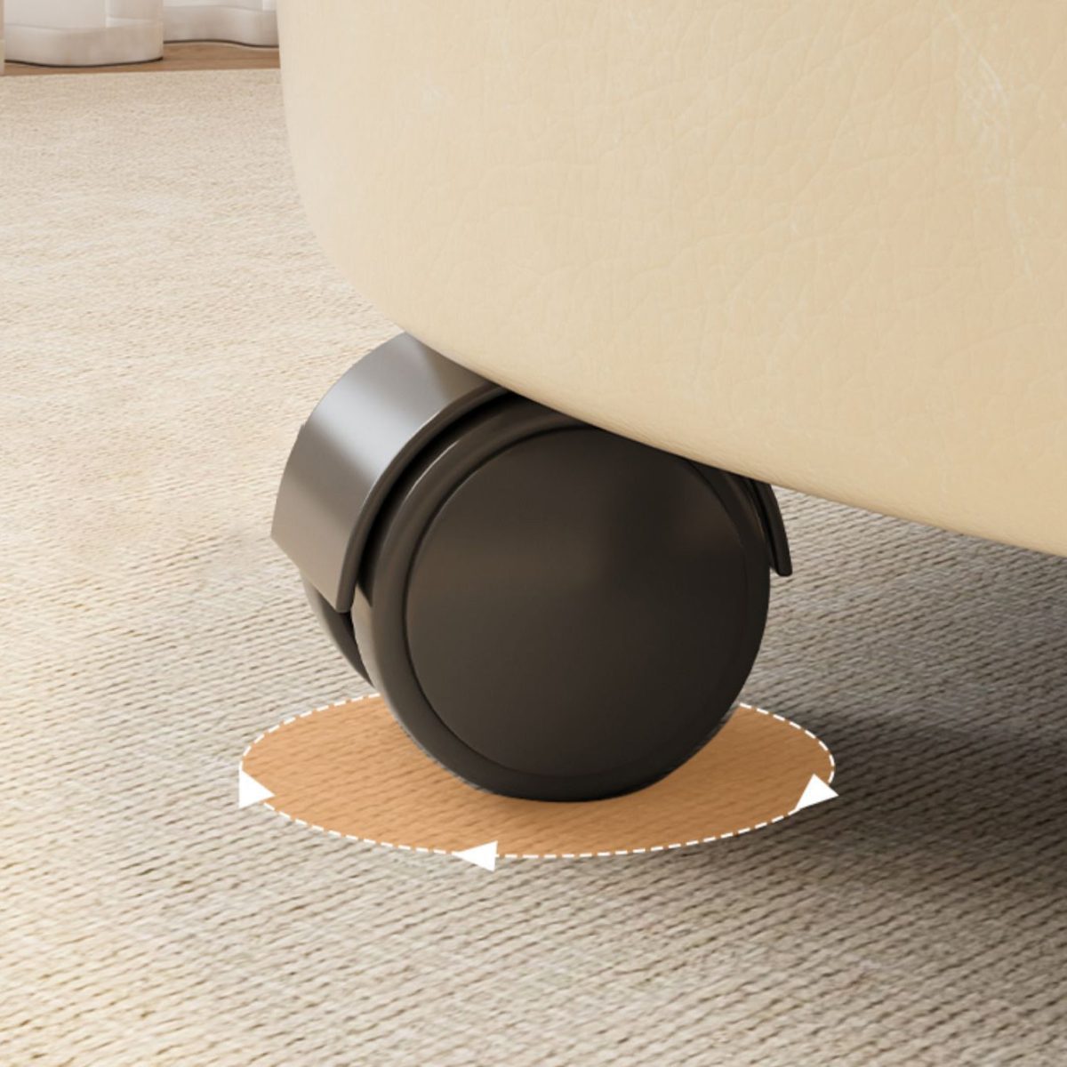 Modern Minimalist Removable Round Microfiber Leather Solid Wood Chair Backless Armless For Living Room - Image 5