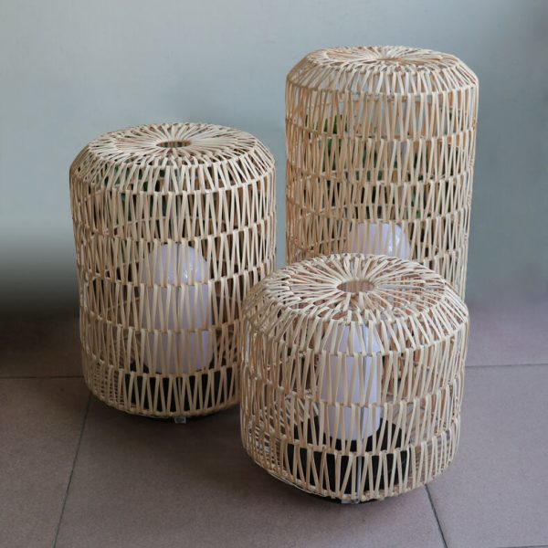 Japanese Simple Rattan Column Waterproof 1-Light Outdoor Lawn Floor Lamp - Image 16
