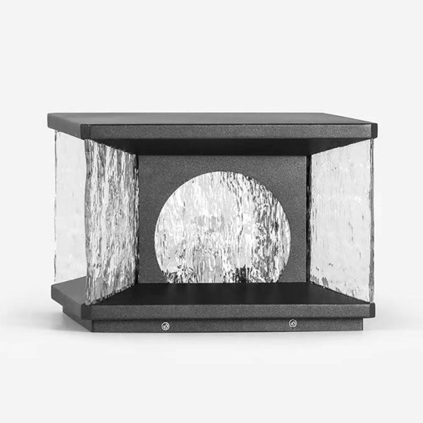 Modern Minimalist Solar Waterproof Rectangle Stainless Steel Glass LED Post Head Light For Outdoor Patio - Image 5