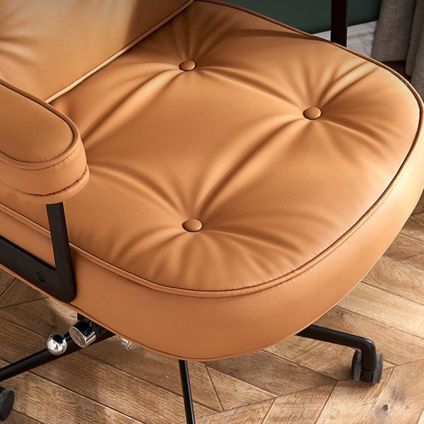 Modern Minimalist Square Semicircle Upholstered Leather Hardware Desk Chair Backrest Armrest For Home Office - Image 6
