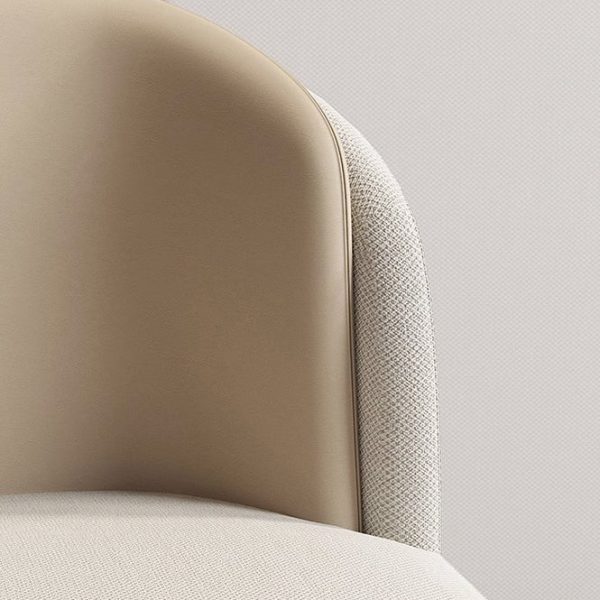 Contemporary Nordic Square Fabric Leather Carbon Steel Dining Chair Backrest For Living Room - Image 7