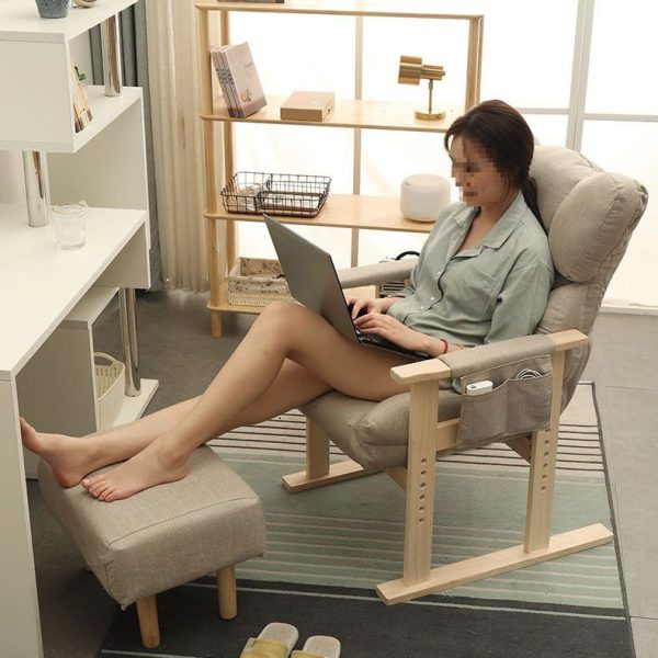 Modern Simplicity Velvet Cotton Wood Adjustable Recliner Backrest Armrest For Living Room - Image 18