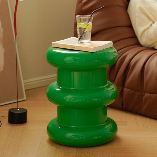 Modern Minimalist Cylindrical Plastic End Table For Living Room - Image 8