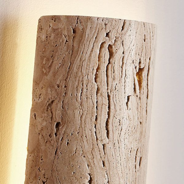 Modern Minimalist Waterproof Long Yellow Travertine LED Wall Sconce Lamp For Outdoor Patio - Image 6