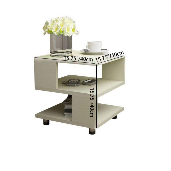 Contemporary Creative Square Cube Plate Side Table 3-Tier For Bedside - Image 5