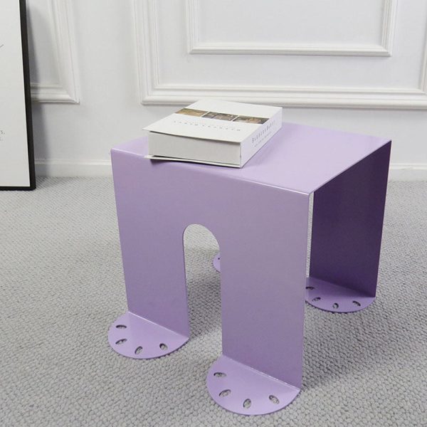 Modern Minimalist Square Table Top Cold Rolled Plate Side Table 4-Leg For Living Room - Image 14