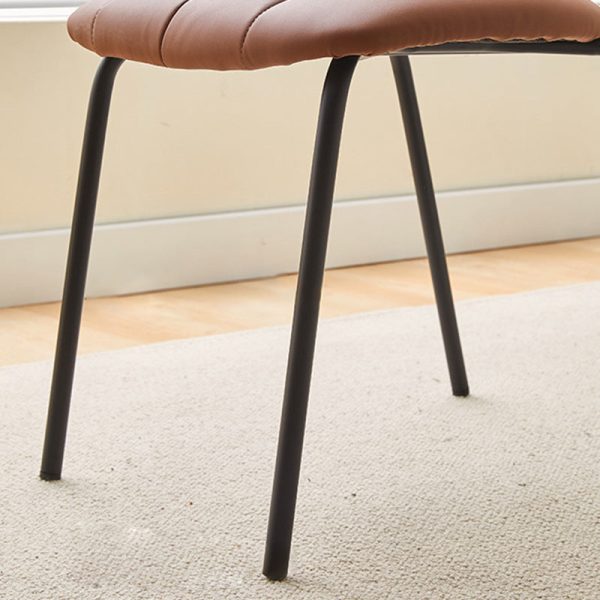 Contemporary Luxury Square PU Leather Carbon Steel Dining Chair Backrest For Dining Room - Image 6