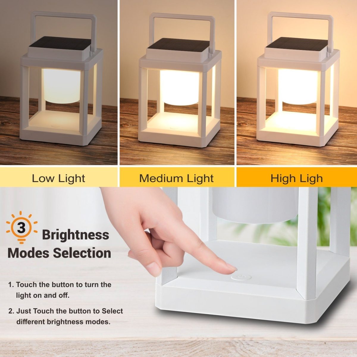 Modern Minimalist Waterproof Solar Square PC ABS LED Portable Outdoor Light For Garden - Image 5