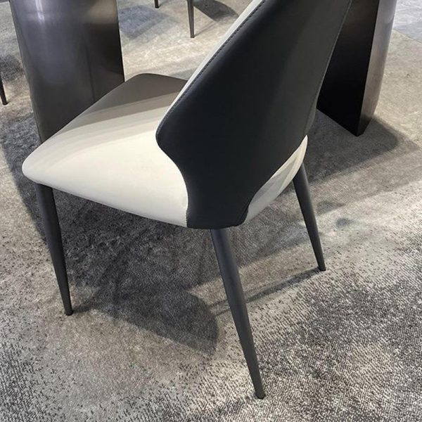 Contemporary Luxury Square Microfiber Leather Carbon Steel Dining Chair Backrest For Dining Room - Image 9