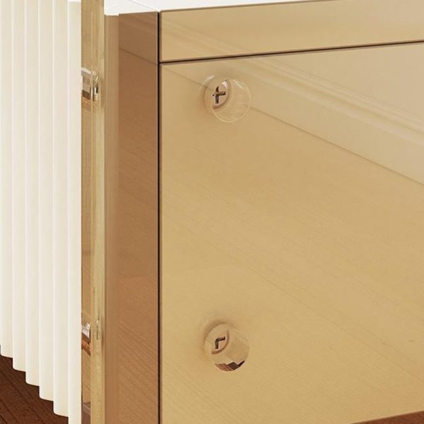 Modern Simplicity Rectangular Tabletop Acrylic Solid Wood Nightstand 1-Drawer For Bedroom - Image 9