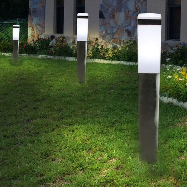 Modern Black White Rectangular Outdoor Patio 1-Light Landscape Lawn Light - Image 13