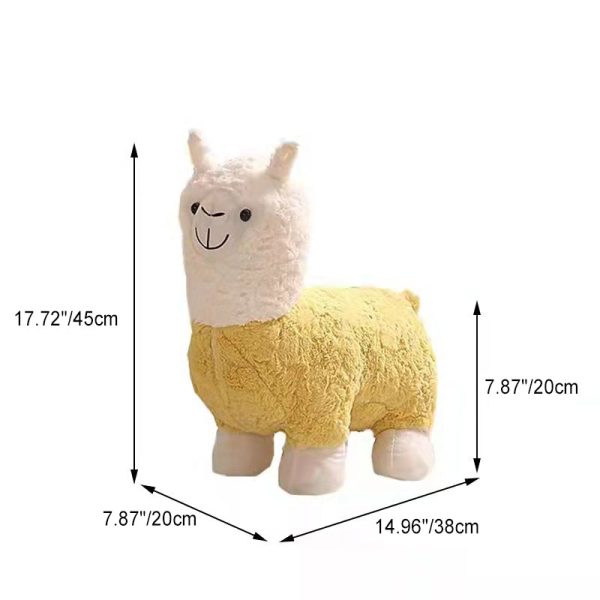 Contemporary Creative Alpaca Design Velvet Footstool Backrest For Living Room - Image 5