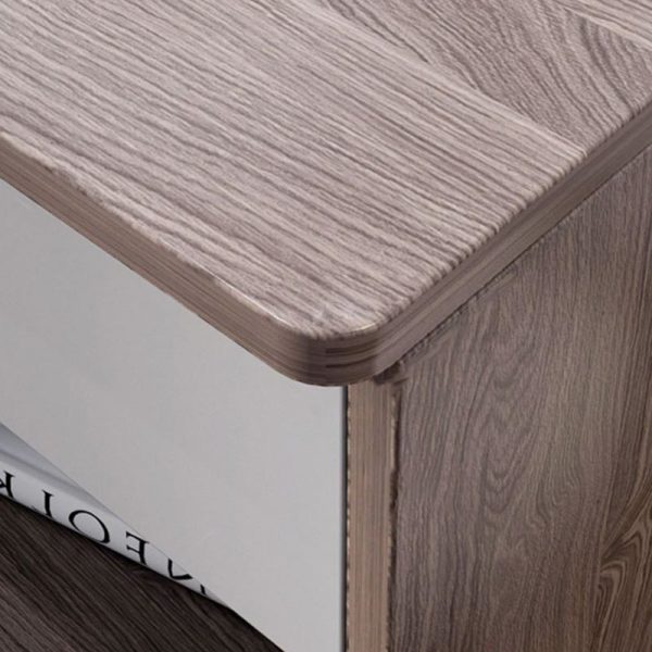 Modern Minimalist Square Table Top High Density Panel Nightstand 1-Drawer For Bedroom - Image 6